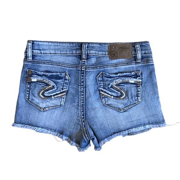 Vintage Y2K Era Silver Jeans The November Short Size 6 Light Wash Cut Off Denim - Picture 9 of 12